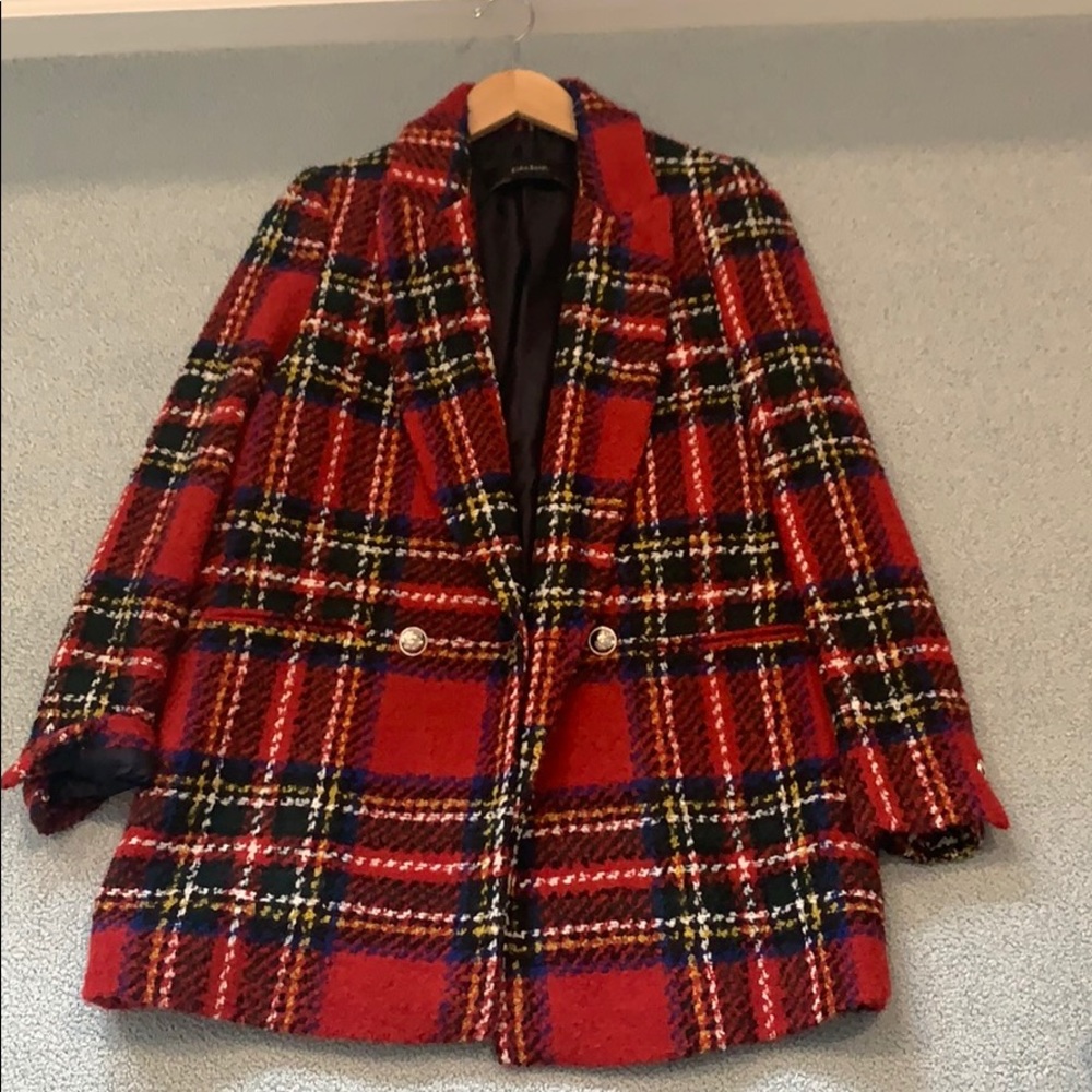 Zara plaid coat